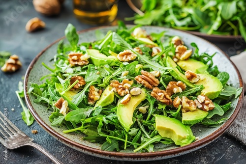 Fresh Rocket Avocado and Walnut Salad, Healthy Food Option Generative AI