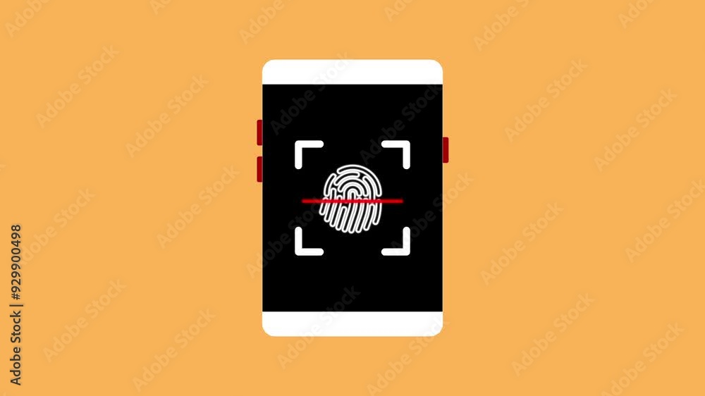 Finger print scanning on phone screen. Finger print scanning on phone screen.