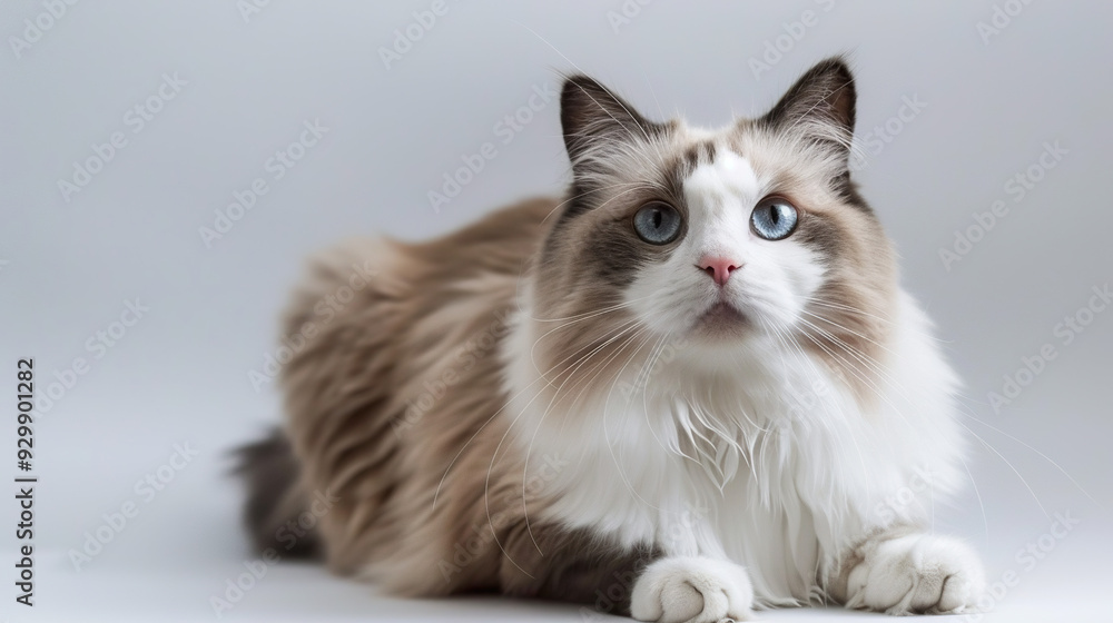Ragdoll cat isolated on white background Ragdoll cat isolated on white background