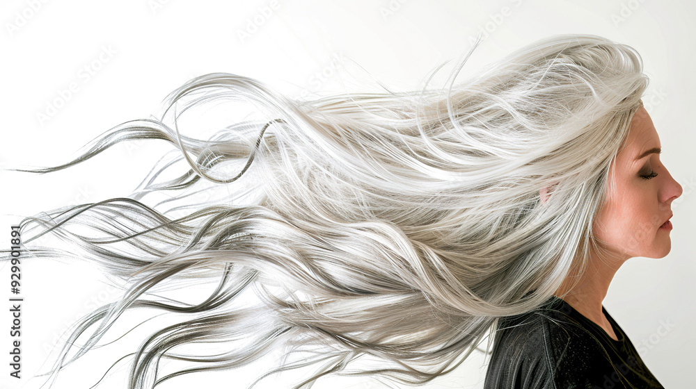 Naklejka premium Stylish hair wig isolated on white background