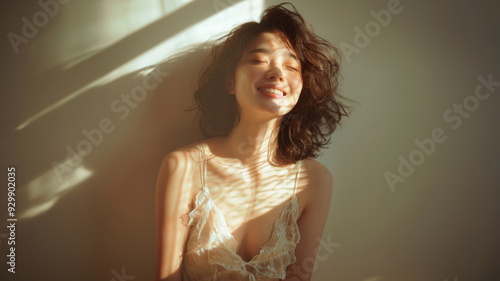 The vibrant lighting in this dynamic scene highlights a young woman’s joyful pose and modern style, blending elegance with a visually artistic setting. Free Download The vibrant lighting in this dynamic scene highlights a young woman’s joyful pose and modern style, blending elegance with a visually artistic setting. - GFXLoad