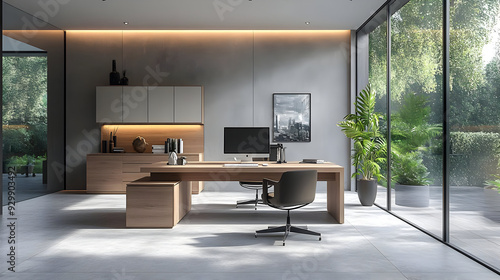 Modern office interior with...