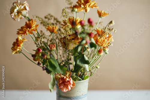 Wallpaper Mural Ceramic vase with flowers Torontodigital.ca