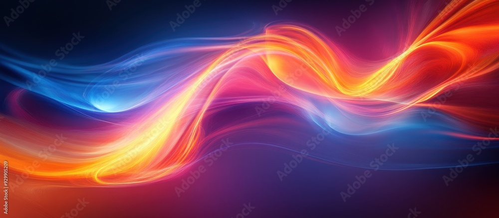 Abstract Colorful Light Waves on Dark Background - Vibrant Digital Art with Dynamic Flowing Lines Abstract Colorful Light Waves on Dark Background - Vibrant Digital Art with Dynamic Flowing Lines
