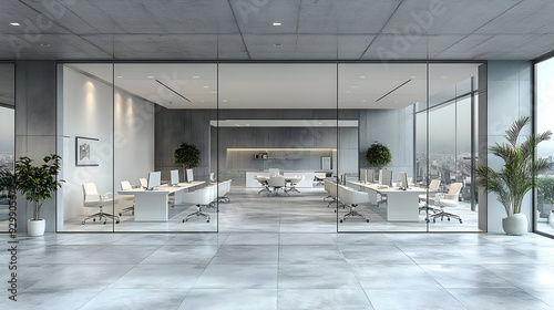Modern office space with gl...