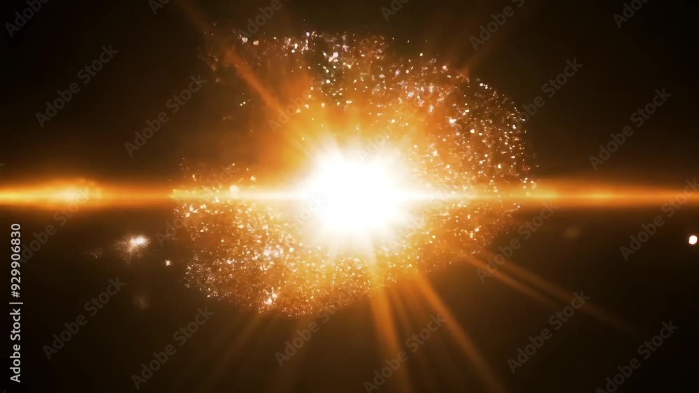 Beautiful sun flare lighting on a black background