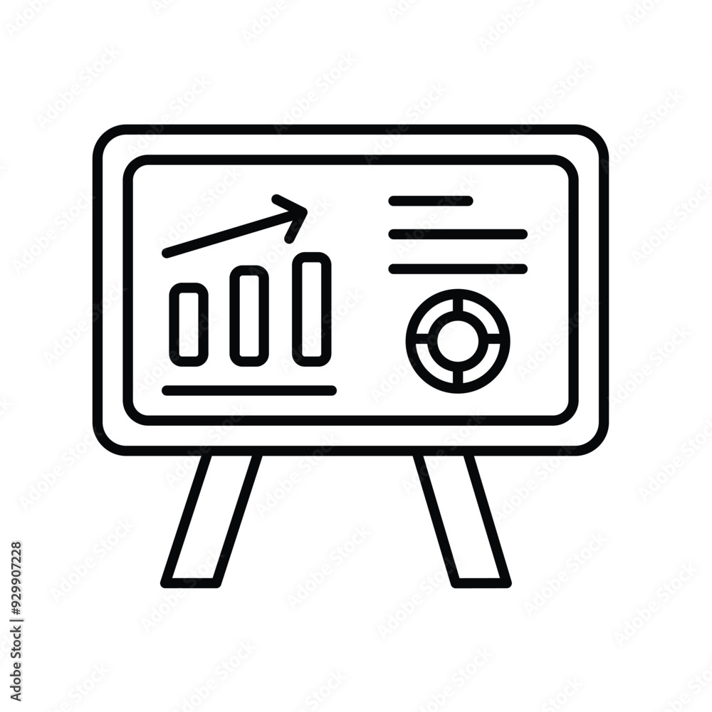 presentation line icon with white background vector stock illustration presentation line icon with white background vector stock illustration