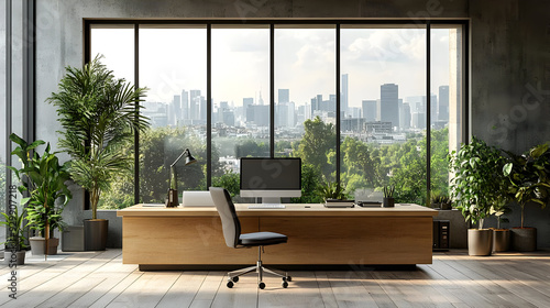 Modern office with a view o...