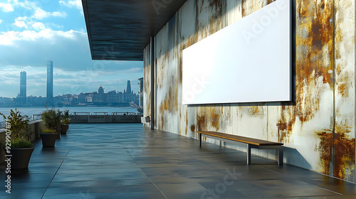 Modern outdoor space with a...