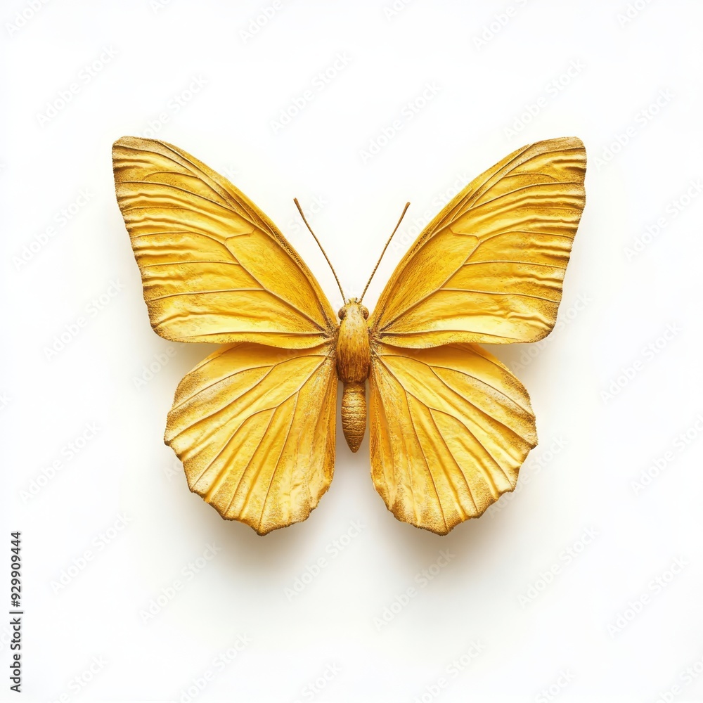 White background with yellow butterfly, stock image White background with yellow butterfly, stock image