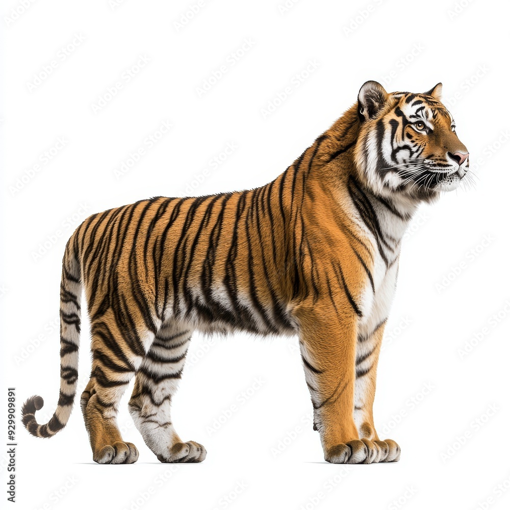 Fototapeta premium Sumatran tiger portrait isolated on transparent background