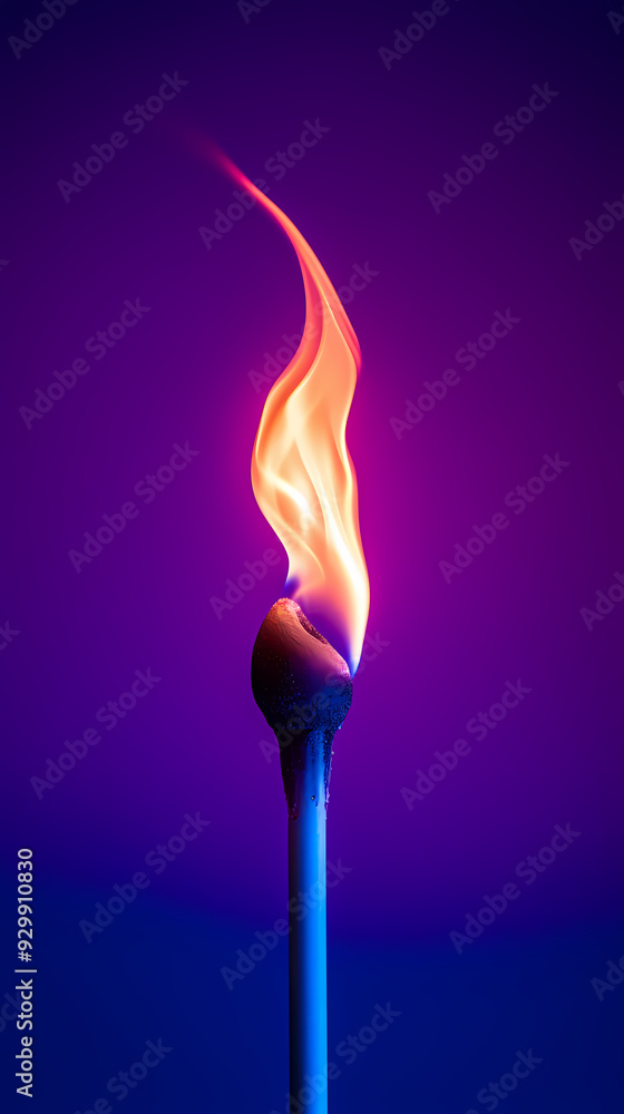 Match burning creative illustration Match burning creative illustration