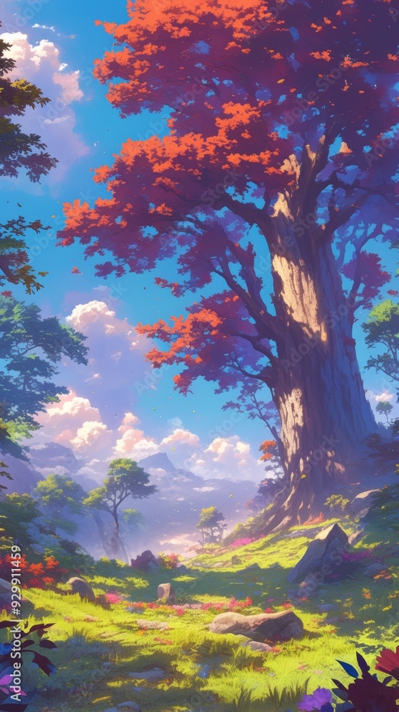 Vibrant Anime-Style Forest: Enchanting Christmas Wonderland for Creative Marketing. Colorful Digital Art Illustration Perfect for UI Design, Web Posters, and 4K Wallpapers. Captivating Storybook Atmos Vibrant Anime-Style Forest: Enchanting Christmas Wonderland for Creative Marketing. Colorful Digital Art Illustration Perfect for UI Design, Web Posters, and 4K Wallpapers. Captivating Storybook Atmos