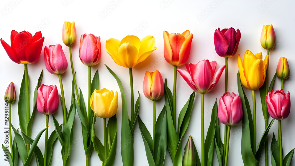 Beautiful Tulip Flowers on a white background: Diverse Color Combinations of Tulip Flowers, Tulip Flowers Varieties, Tulip Flowers Plants, Tulip Flowers Buds, and Tulip Flowers Full Blooms Beautiful Tulip Flowers on a white background: Diverse Color Combinations of Tulip Flowers, Tulip Flowers Varieties, Tulip Flowers Plants, Tulip Flowers Buds, and Tulip Flowers Full Blooms