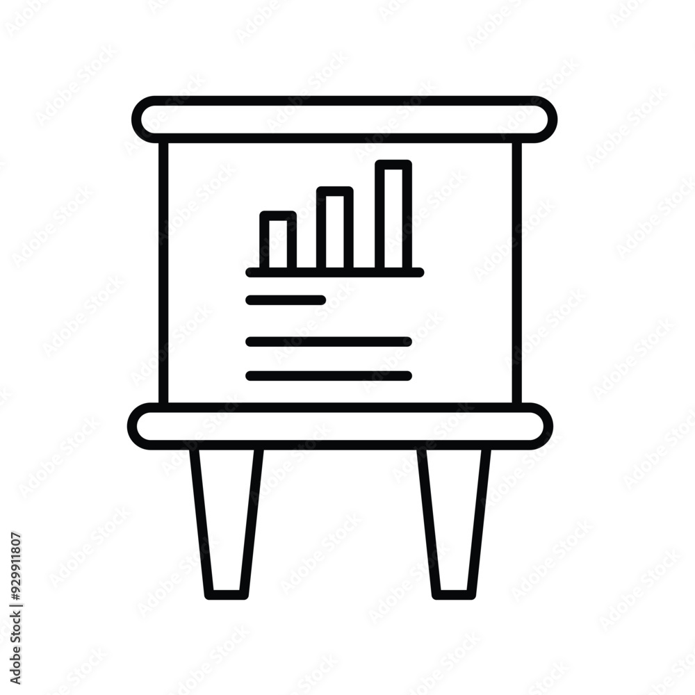 presentation line icon with white background vector stock illustration presentation line icon with white background vector stock illustration