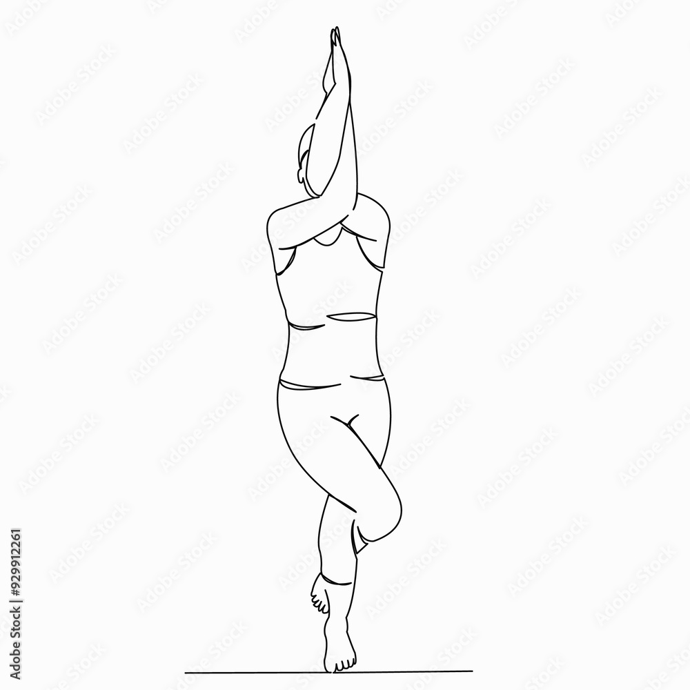 One continuous single drawn line art doodle yoga, exercise, pose, female, people, asana. isolated image hand-drawn contour on a white background One continuous single drawn line art doodle yoga, exercise, pose, female, people, asana. isolated image hand-drawn contour on a white background
