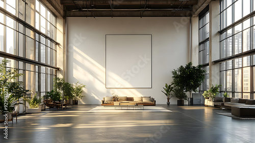 Modern spacious interior wi...