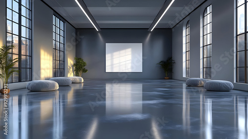 Modern spacious interior wi...