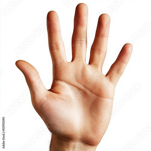 Detailed illustration of an open palm or hand of a female on a transparent background photo