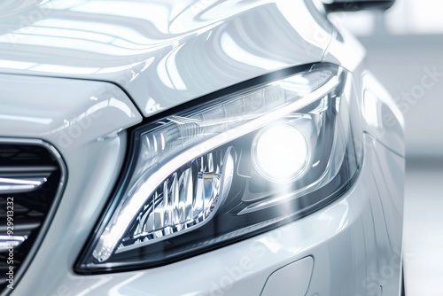 car headlight on a white background
