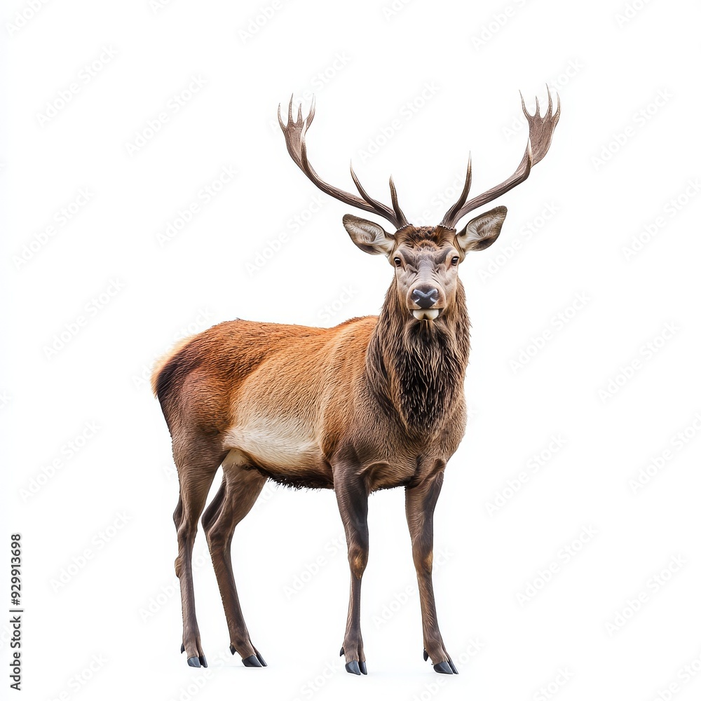 Portrait of a red deer, full-body image isolated on transparent background Portrait of a red deer, full-body image isolated on transparent background