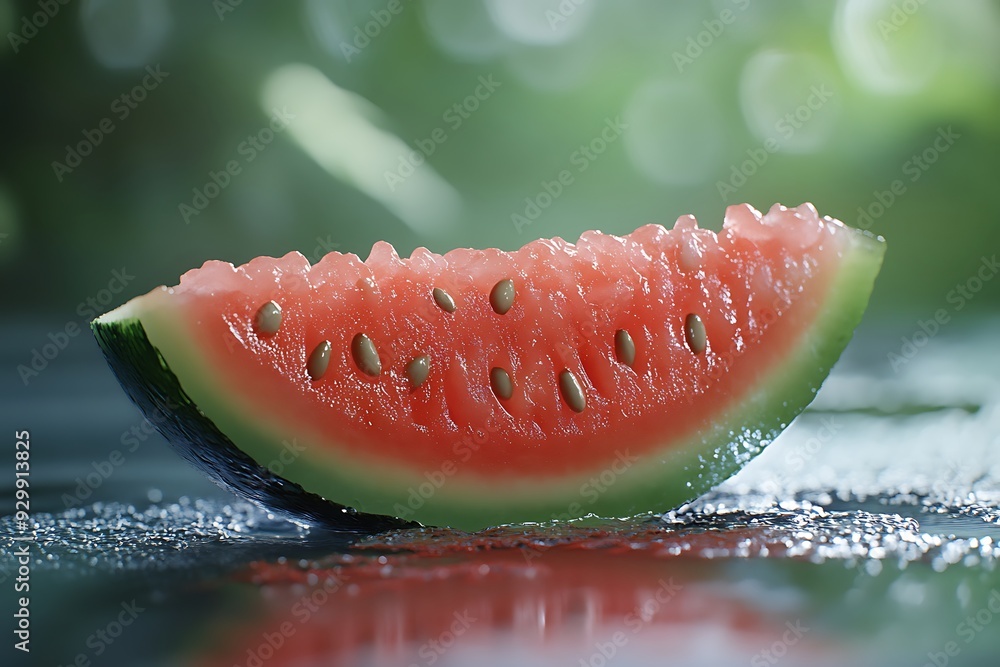 Juicy red watermelon slices on white background, perfect summer refreshment Juicy red watermelon slices on white background, perfect summer refreshment