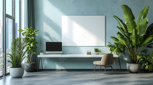 Modern workspace with plant...