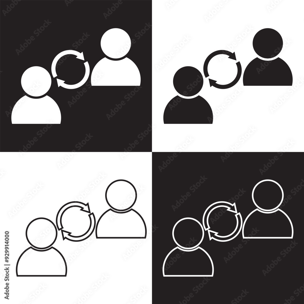 User exchange line and solid icon. Vector illustration. EPS 10 User exchange line and solid icon. Vector illustration. EPS 10