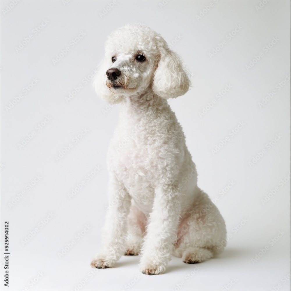 The cute white poodle puppy is isolated on a transparent background The cute white poodle puppy is isolated on a transparent background