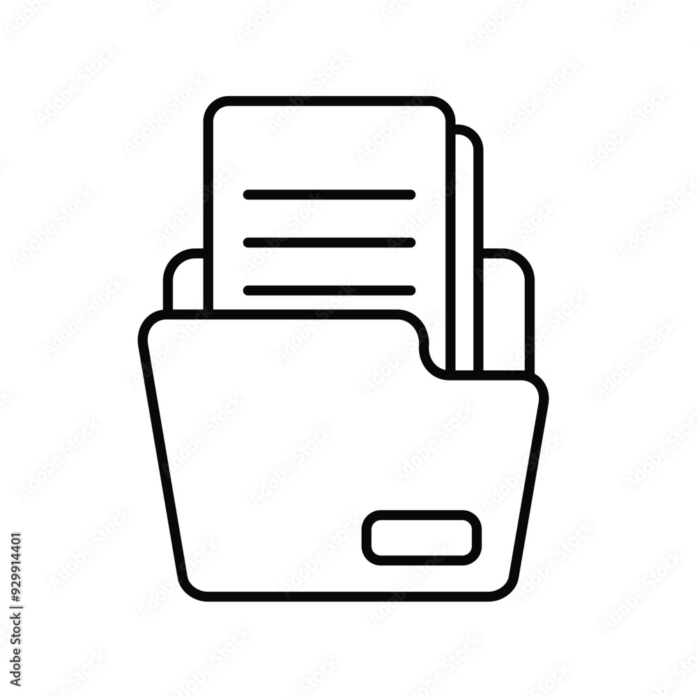 folder line icon with white background vector stock illustration folder line icon with white background vector stock illustration