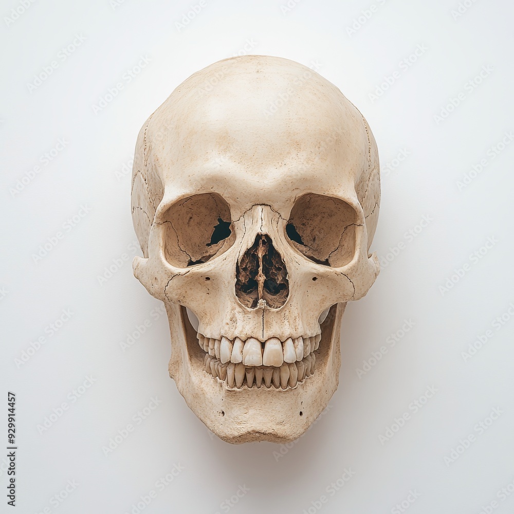 An isolated skull of a human head is shown on a transparent background An isolated skull of a human head is shown on a transparent background