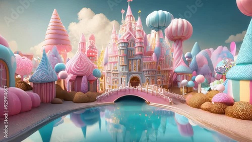 Journey Through the Whimsical Candy Kingdom in Dreamlike Pastel Hues