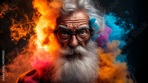 Portrait of an elderly man ...