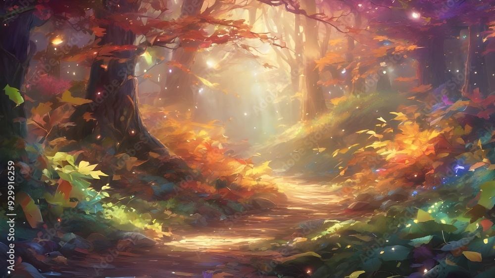 Naklejka premium Rainbow Forest 