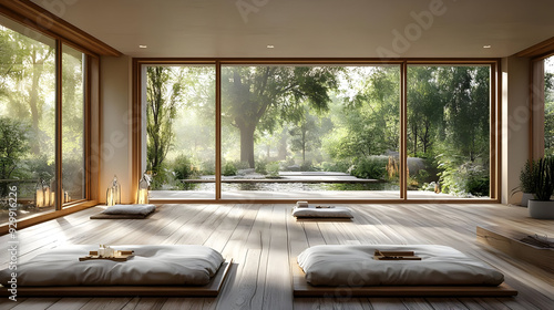 Serene interior with cushio...