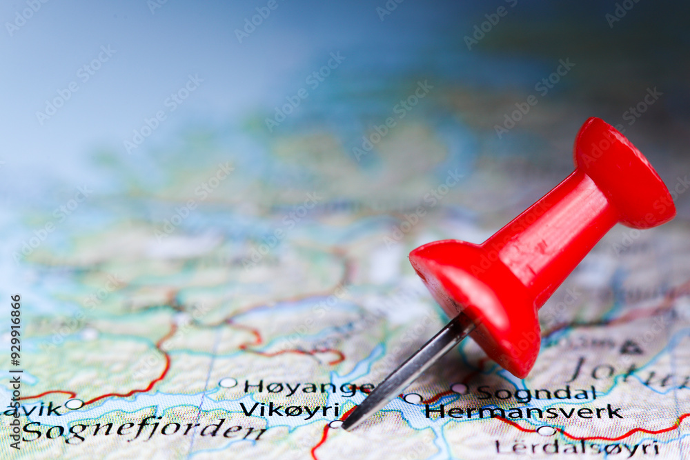 Vikoyri, Norway pin on map Vikoyri, Norway pin on map