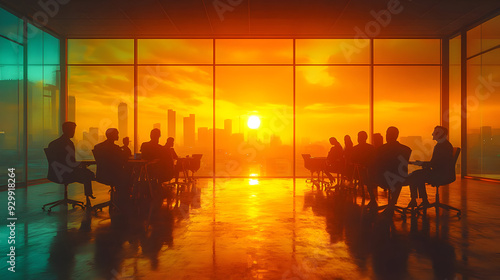 Silhouetted figures in a me...