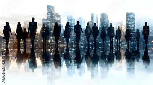 Silhouettes of business peo...