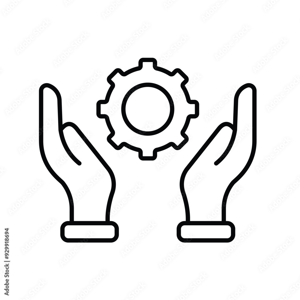 hand line icon with white background vector stock illustration hand line icon with white background vector stock illustration