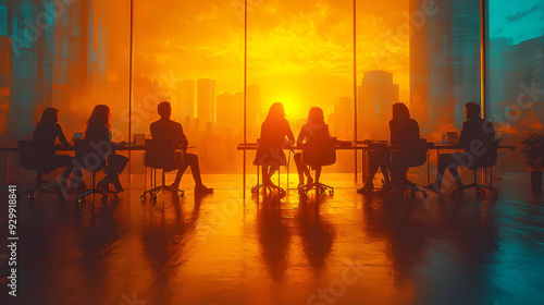 Silhouettes of professional...