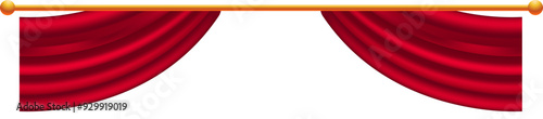 Theatre curtains frame. Decorative stage cloth. Opera velvety.