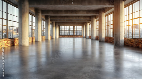 Spacious industrial interio...