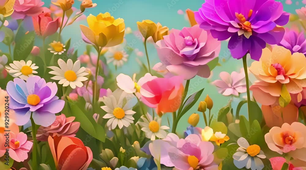 beautiful background of colorful flowers with bright atmosphere, 4k video, generated ai beautiful background of colorful flowers with bright atmosphere, 4k video, generated ai