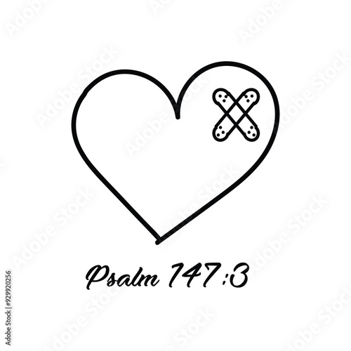 Scripture Illustration for Tattoo design. The message of the Gospel of Jesus Christ. Bible lesson for kids.