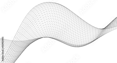 abstract wavy surface 3d illustration