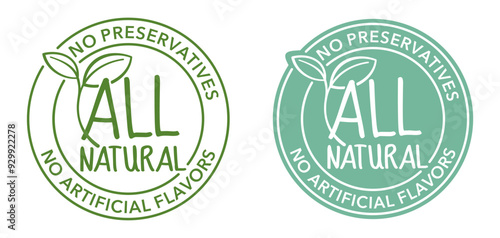All Natural - calligraphic decorative stamp
