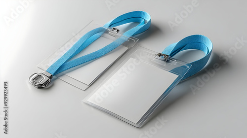 Two blank ID badges with bl...