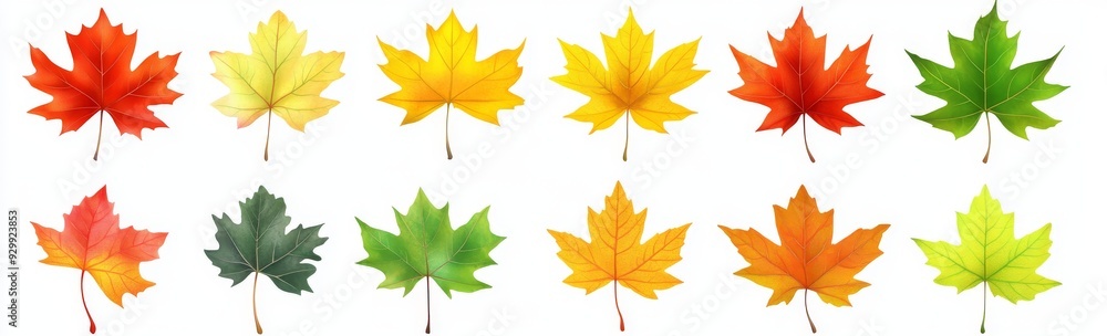 Maple leaves isolated on a transparent background in the autumn Maple leaves isolated on a transparent background in the autumn
