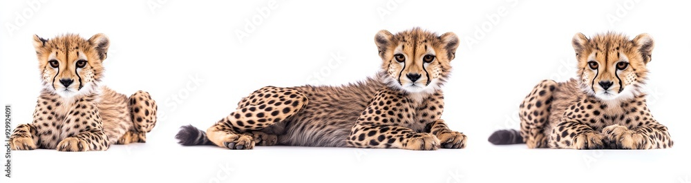 An isolated group of Cheetah animals on a transparent background An isolated group of Cheetah animals on a transparent background