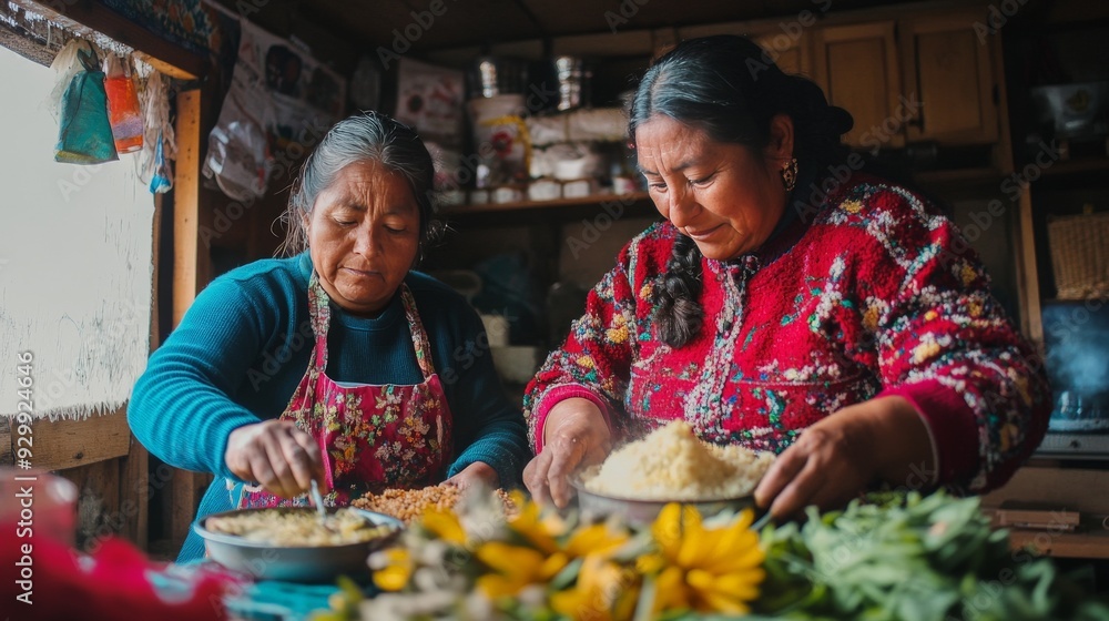 Traditional Women Preparing Food